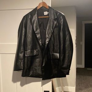 Oh Polly Oversized Leather Blazer Jacket M/L